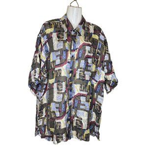 Robert Alan Dress Shirt silk XL Short Sleeve